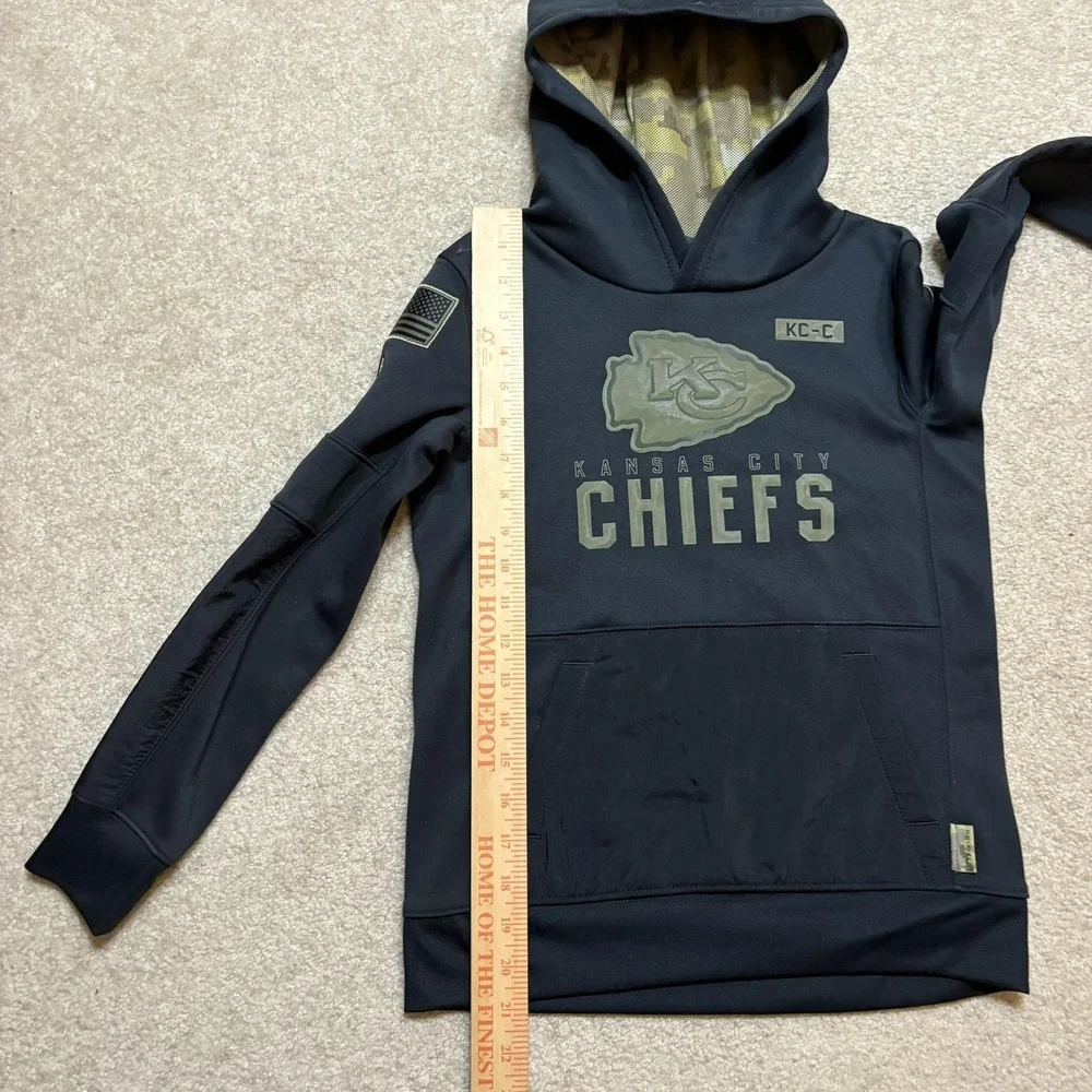 Kansas City Chiefs Hoodie Sweatshirt Boys Small Black NFL Nike Salute to Service